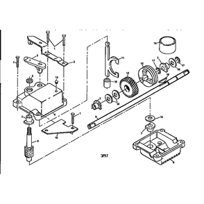 Gear Case Assembly Diagram and Parts List for HSDSP2255A  American Yard Products Lawn Mower